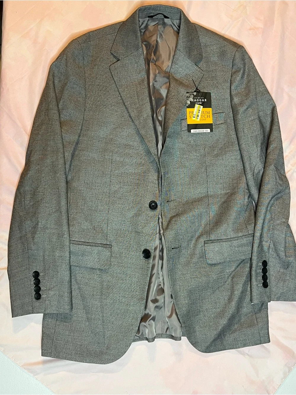 NWT Haggar H26 Men's Tailored Fit Stretch Suit Jacket - Gray 36